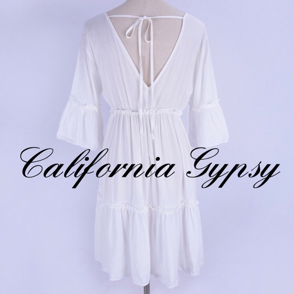 RESTOCKING🎉Resort Cotton Ruffle Dress Coverup - Picture 2 of 11